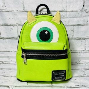 Disney Pixar Loungefly Monsters Inc Mike Wazowski Mini Backpack NWT